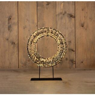 Kerstkrans 800LED Metaal Zwart 28 cm
