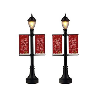 Lemax Lamp Post Banners set van 2 B/O (4.5V)