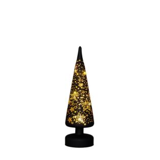 Kerstboompje glas met sterren zwart/goud 30 cm - Anna&rsquo;s Collection