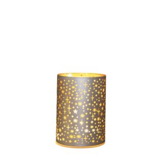 Glazen cilinder met sterren champagne 12 cm - Anna&rsquo;s Collection