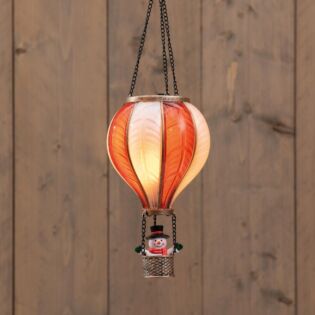 Hot air balloon sneeuwpop wit/rood 45 cm - Anna&rsquo;s Collection