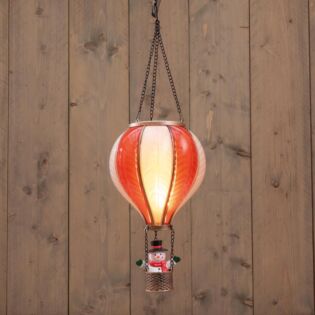 Hot air balloon sneeuwpop wit/rood 62 cm - Anna&rsquo;s Collection