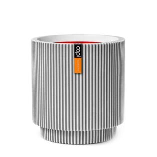 Bloempot Vase cilinder groove ivoor - Capi
