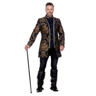 Brokaat jas donkerblauw luxe heren 
