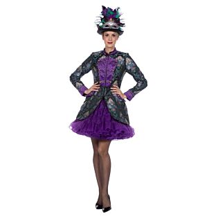 Luxe jas jacquard groen/paars 