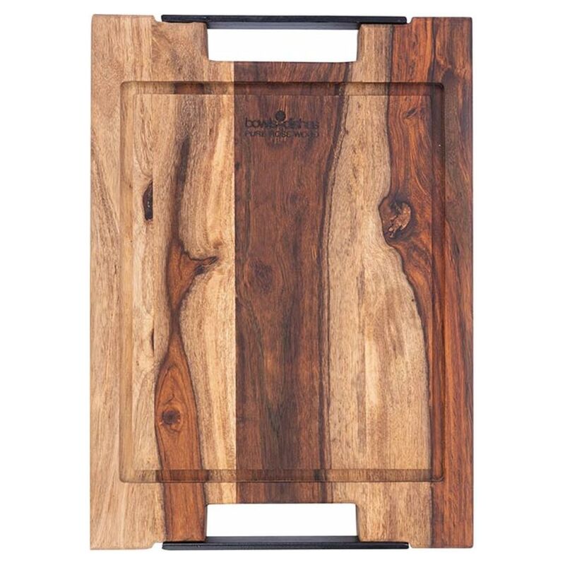 2 cm Dik: 2x Houten Snijplank met Sapgoot - 33x23 Massief Bamboe