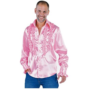 Roucheshemd getailleerd roze