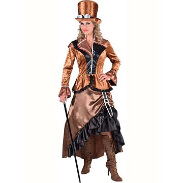 Steampunk jurk bruin