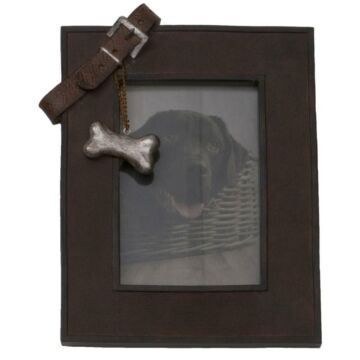 Fotolijst met riem hond 19 cm
