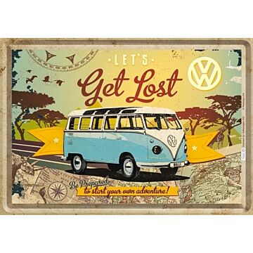Metal Postcards VW Bulli - Let's Get Lost