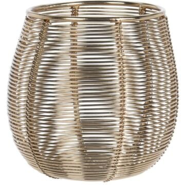 Theelichthouder metaaldraad goud 10 cm