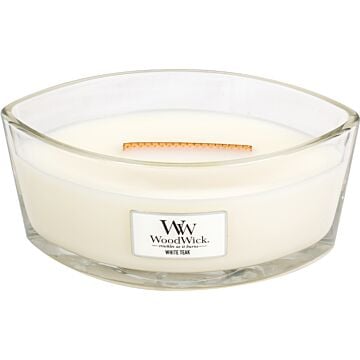 White teak Ellipse Candle - Woodwick