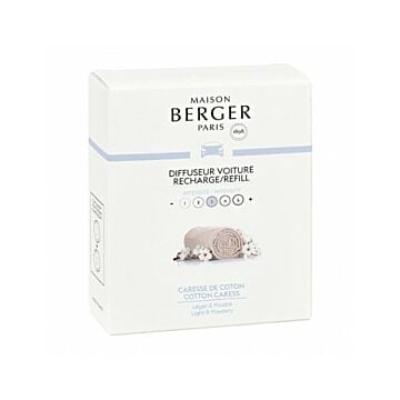 Autoparfum navulling 2 stuks Caresse de coton - Lampe Berger