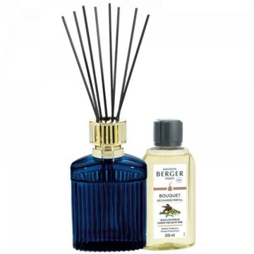 Parfumverspreider met sticks inclusief 200ml navulling Alpha Bleu Imperial - Lampe Berger