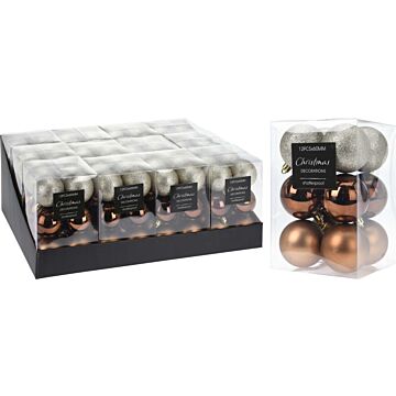 Kerstballen amber Ø 6 cm set van 12