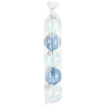 Kerstbal set Ø 8 cm morning frost blauw set van 5