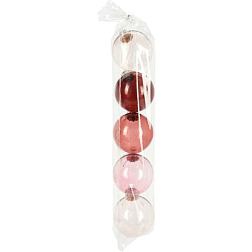 Kerstbal set Ø 8 cm imagine roze set van 5