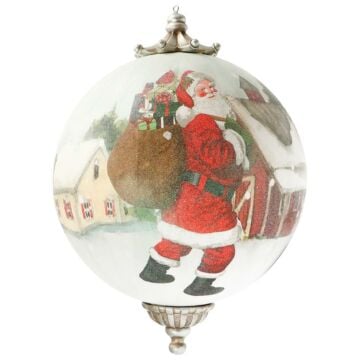 Kerstbal kerstman zilver Ø 25 cm