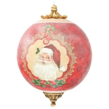 Kerstbal sneeuwman roze Ø 25 cm