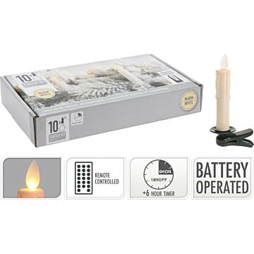 Kaarsenverlichting met timer 10 stuks