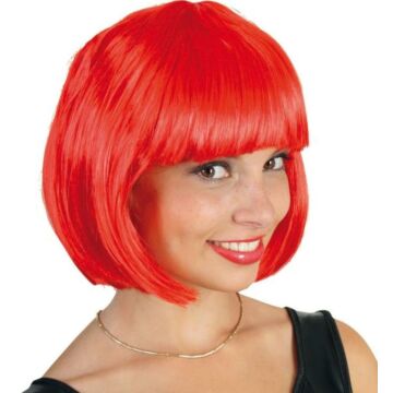 Pruik Lola Neon Rood