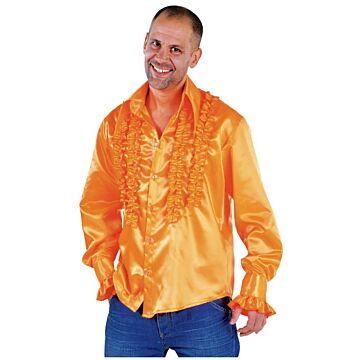 Roucheshemd getailleerd oranje Xl