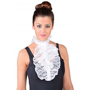 Luxe jabot kant wit