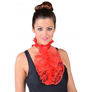 Luxe jabot kant rood