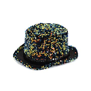 Hoge hoed paillet groen