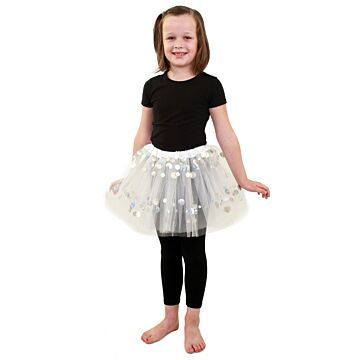Tule rokje wit met dots meisjes