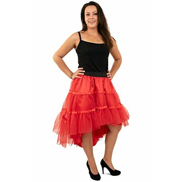 Petticoat schuin aflopend rood