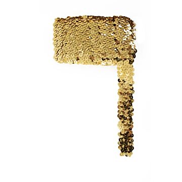 Paillettenband breed elastisch goud 3 m