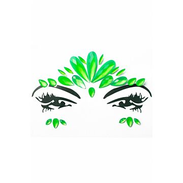 Neon glow gezichtssticker groen