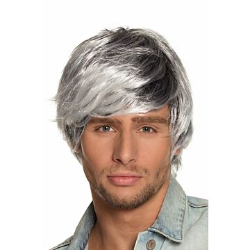 Pruik Tyler grijs