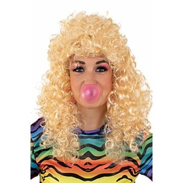 Pruik Lola lang krullend blond