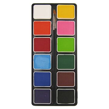 Schmink palet regular colours met 2 kwasten - PXP