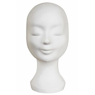 Pruikenhouder tempex wit