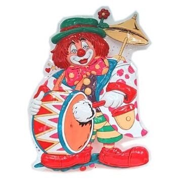Clowndeco met trom 55 x 40 cm