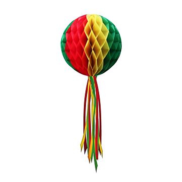 Decoratie bol rood geel groen Ø 20 cm 