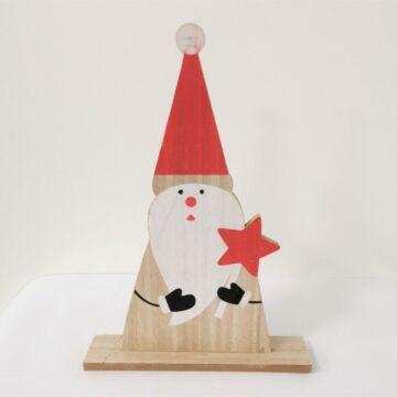 Houten kerstman met ster