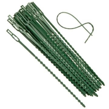 Bindband met Rattenstaartsluiting groen 35 cm set à 12 stuks