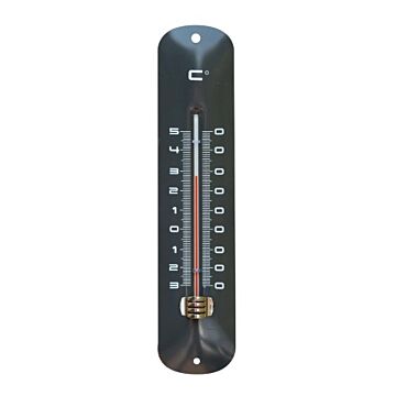 Muurthermometer metaal antraciet 30x6,5x1 cm