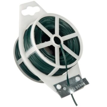 Bindband groen met metalen kern geplastificeerd 100m