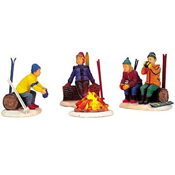 Lemax Skiers' Camp Fire, set van 4, B/O (4.5V)