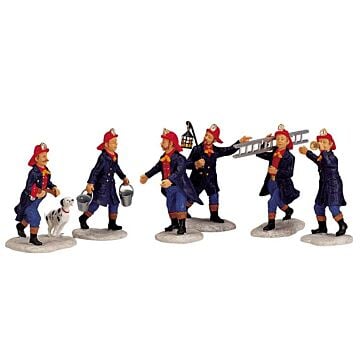 Lemax Fireman, set van 6
