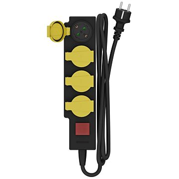 Contactdoos waterdicht 4-voudig met schakelaar, kabel 1,4 meter - Calex