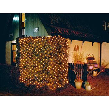 Net Lights 180L/ 150x130 cm LED Warm Wit - 10M Aanloopsnoer Groen 