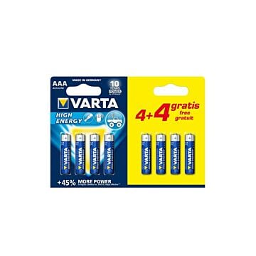 Varta Alkaline batterij AAA 4+4 gratis