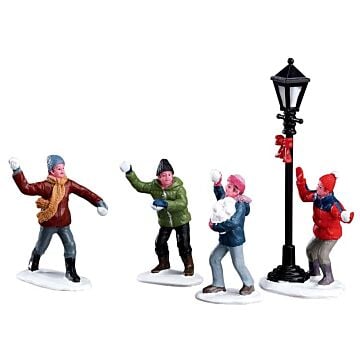 Lemax Snowball Fight!, set van 4