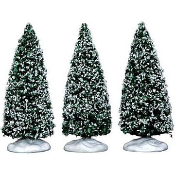 Lemax Snowy Juniper Tree, Small, set van 3